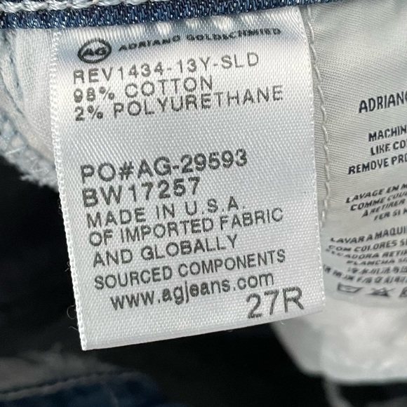 AG The Prima Mid Rise Cigarette Skinny Stretch Jean Women’s Size 27 - Picture 8 of 8